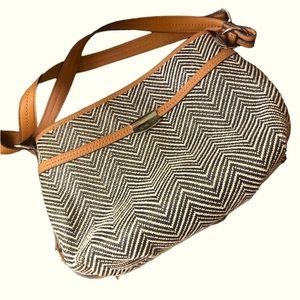 Rossetti tan/ black chevron shoulder bag diaper bag